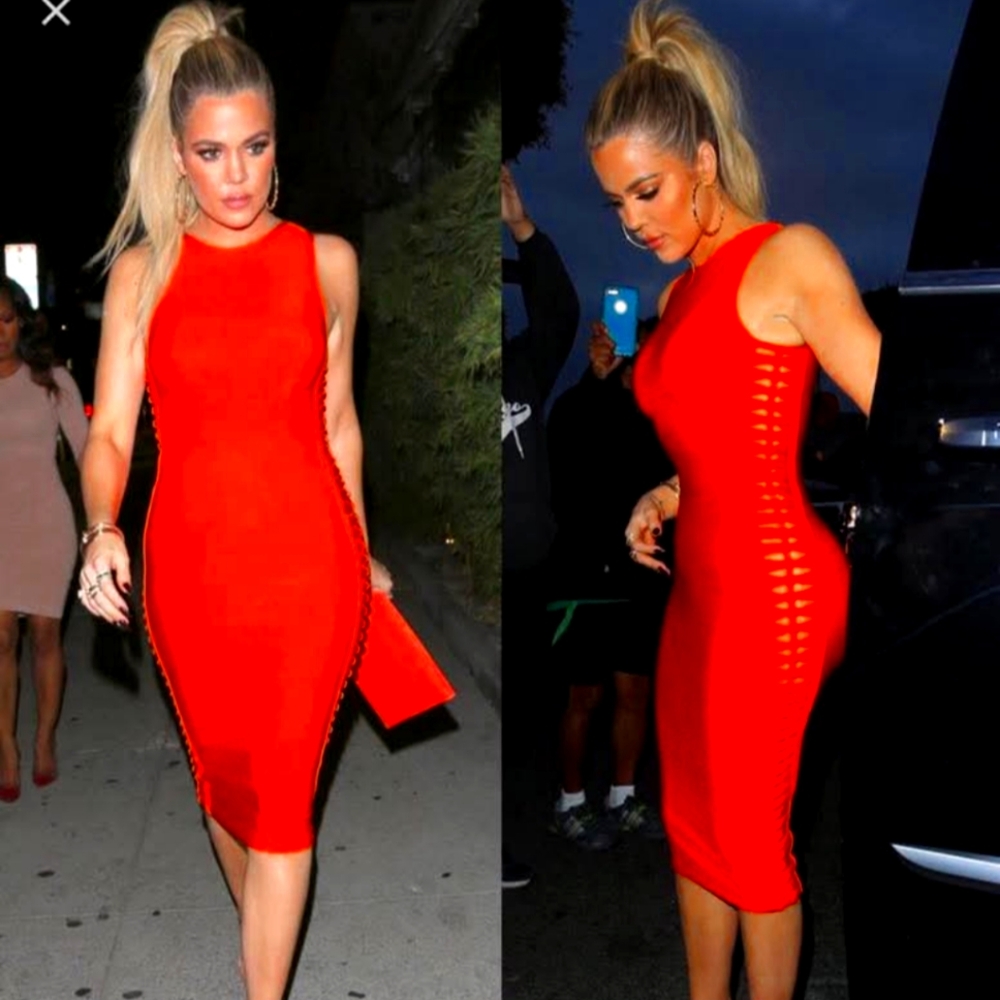 MISGUIDED Elegant Red Sleeveless bandage Dress SIZE 4